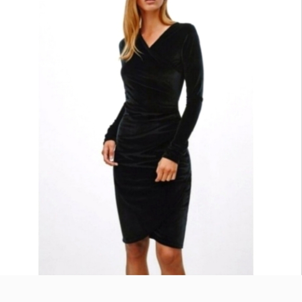 Wilfred Velvet Black Long Sleeve Dress S
